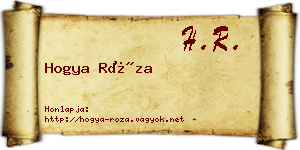 Hogya Róza névjegykártya